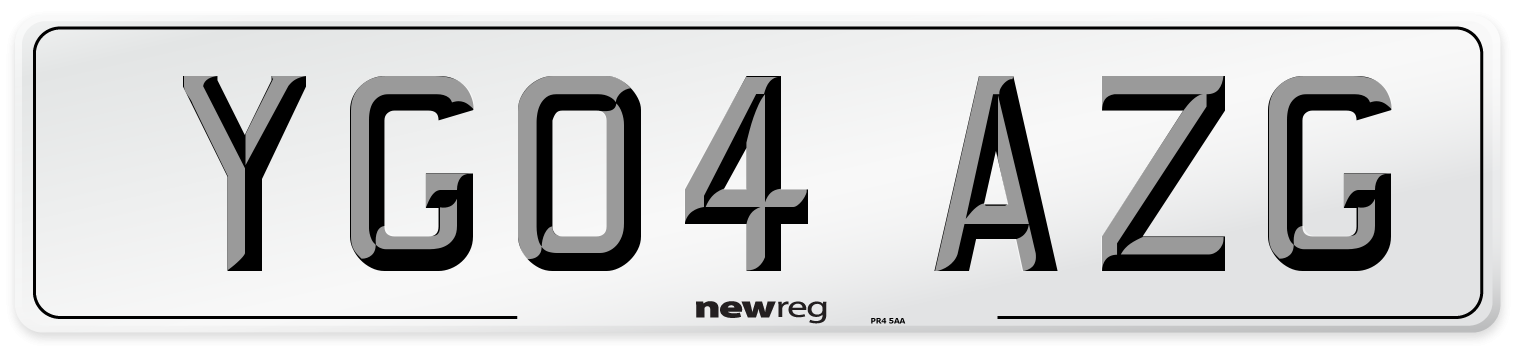 YG04 AZG Number Plate from New Reg